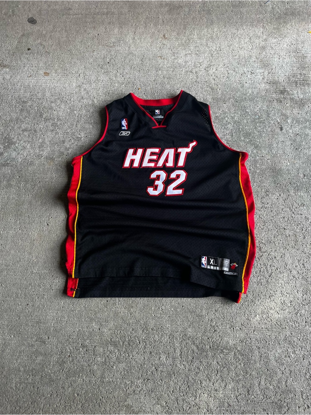 Reebok Black Red Miami Heat #32 Basketball Jersey